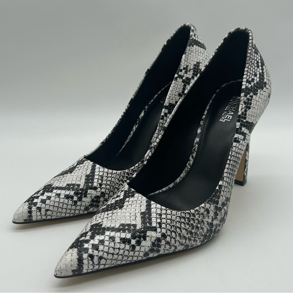 Michael Kors Amara Snake Embossed Leather Pumps Grey Size 7M NWB - Picture 6 of 10